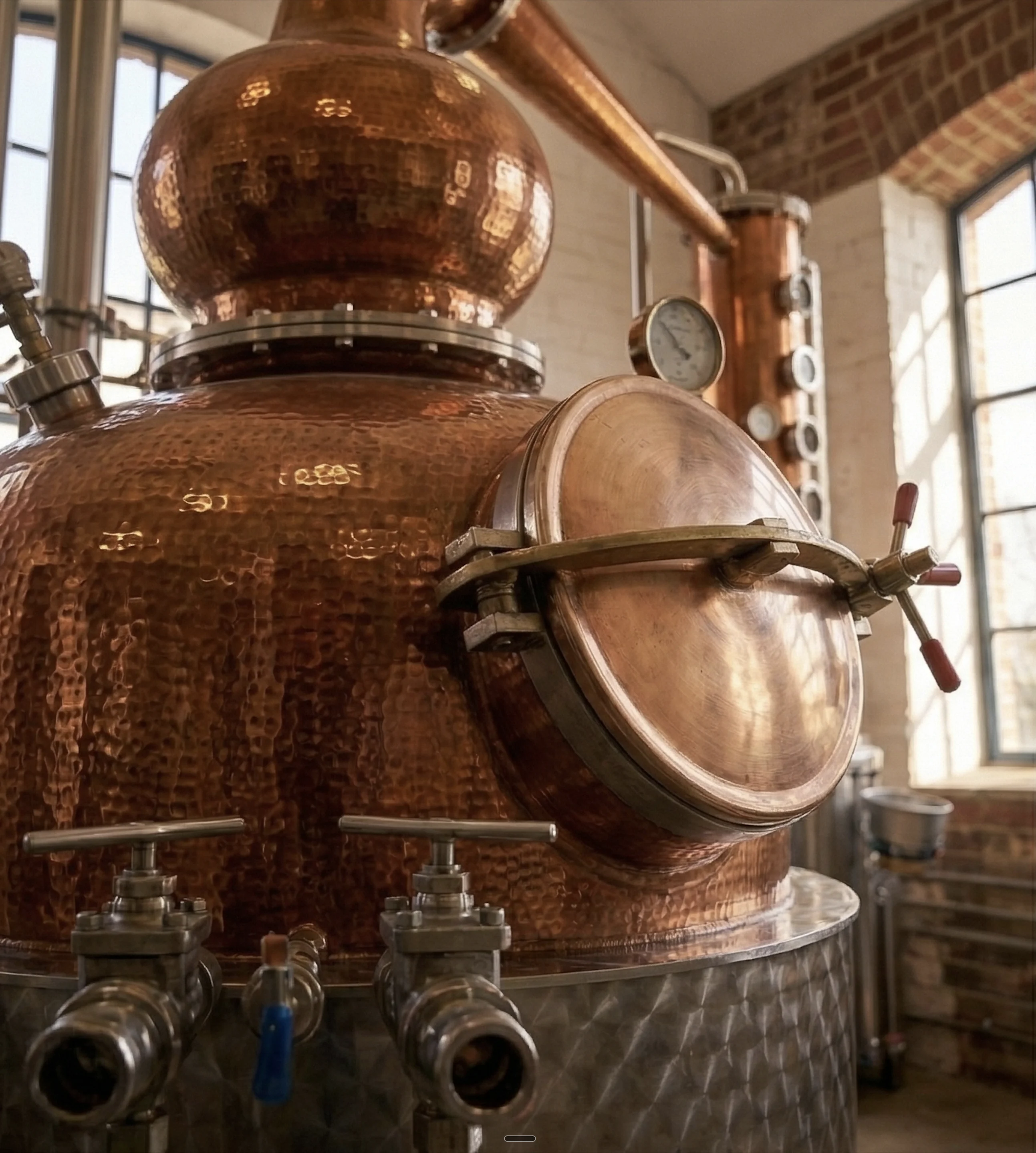 Copper distillery pot still